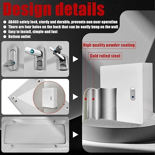 Electrical Box 20 x 16 x 10 Inch Indoor Outdoor Electrical Enclosure Box Steel Junction Box Wall Mounted Universal Electrical Project Box with Safety Locks and Mounting Plates