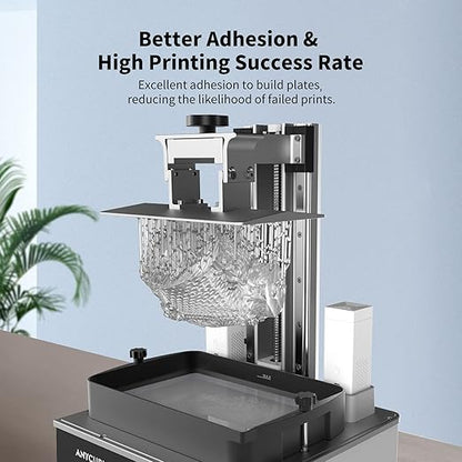 ANYCUBIC Water Washable 3D Printer Resin, 405nm High Precision UV-Curing 3D Resin, Low Shrinkage Standard Photopolymer Resin for 8K Capable LCD DLP Resin 3D Printer Printing (Clear, 1000g)