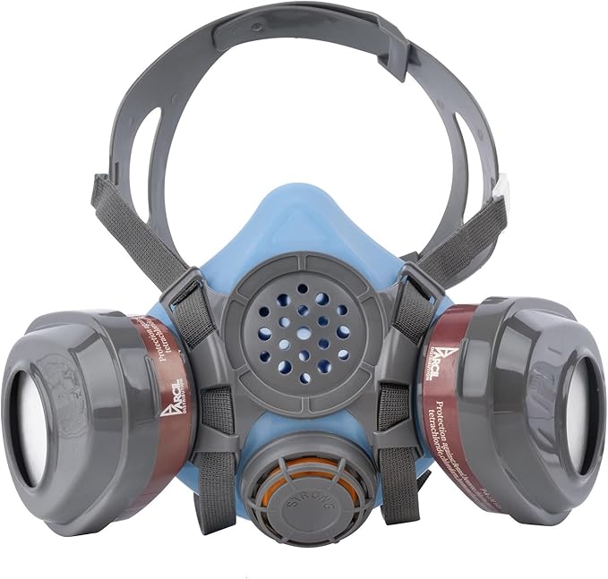Parcil Distribution Full Face Respirator Mask with Filters – Durable Full Face Respirator Mask, Bayonet Filter Compatible
