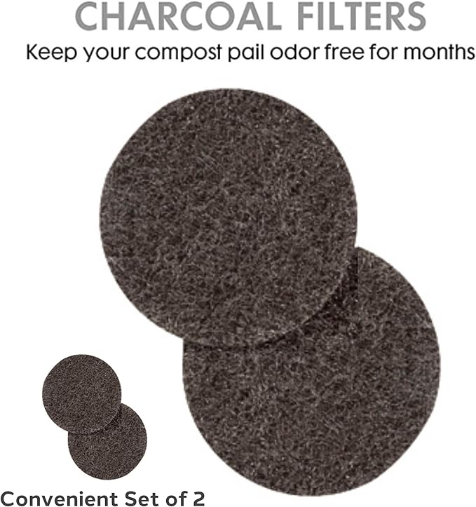 OGGI Set of 2 Charcoal Filters- Replacement Charcoal Filter for Countertop Compost Bin with Lid, Eco Friendly Products