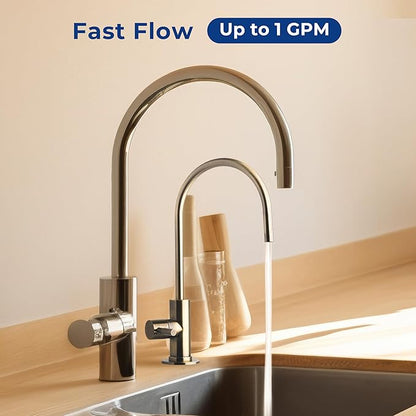 iSpring US31-PF Classic 3-Stage Under Sink Water Filtration System for Drinking, SGS-Tested PFAS Reducing, Tankless Under Sink Water Filter, High Capacity Water Filter for Sink, Pack of 1
