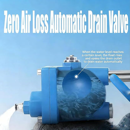 Zero Air Loss Automatic Drain Valve, 1/2" Npt Auto Drain Valve For Air Compressor, No Electricity Required, Mechanical Float Condensate Drain With Pre-Filter For Air Tanks Filters Dryers (blue)