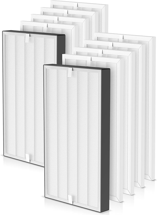5000 Replacement Filter Compatible with Air Doctor AD5000H Commercial Units and AD5000, Includes 2 High-Efficiency Filters and 8 Pleated Pre-Filters, Comparable to Part # ADF5001 & ADF5005