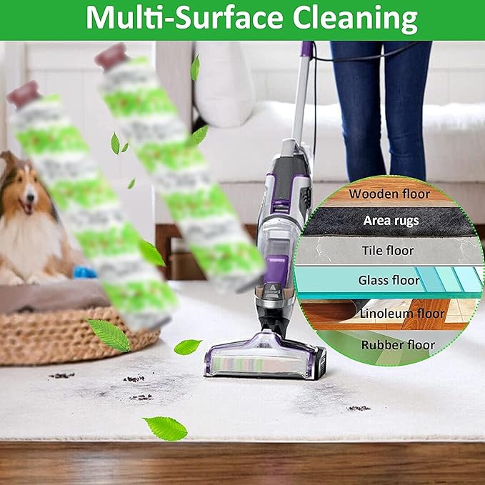 for Bissell CrossWave Pet Pro 2306A CrossWave 1785 Series Replacement Parts 4 Pack 2460 Multi-Surface Pet Pro Cleaner Brush Rolls Tangle-Free+4 Pack 1866 Vacuum Filters Part 1613568 1608684