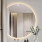 Bathroom Mirror, Dimmable LED Vanity Mirror Half Circle, Illuminated Mirror with Demister Pad, Large Wall Mirror with Touch Sensor (Size : 31x35''/80x90cm)