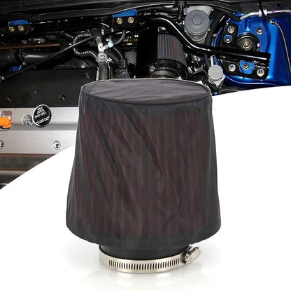 RYANSTAR 76mm 3" High Flow Round Tapered Cone Cool Air Filter Cleaner with Protective Cover, Universal Car Cold Air Filter Protective Cover Dustproof
