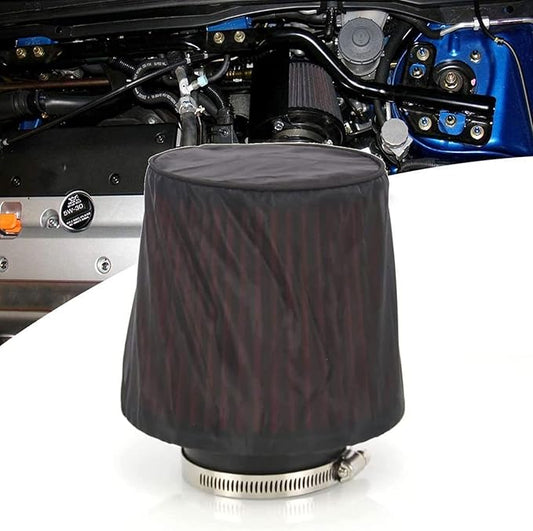 RYANSTAR 76mm 3" High Flow Round Tapered Cone Cool Air Filter Cleaner with Protective Cover, Universal Car Cold Air Filter Protective Cover Dustproof