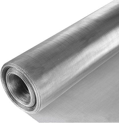 Stainless Steel Woven Wire Mesh 304 Stainless Steel Mesh Sheet 40 Woven Wire Tear Resistant Rodent Control Garden Insect Screen for Vent, Filter