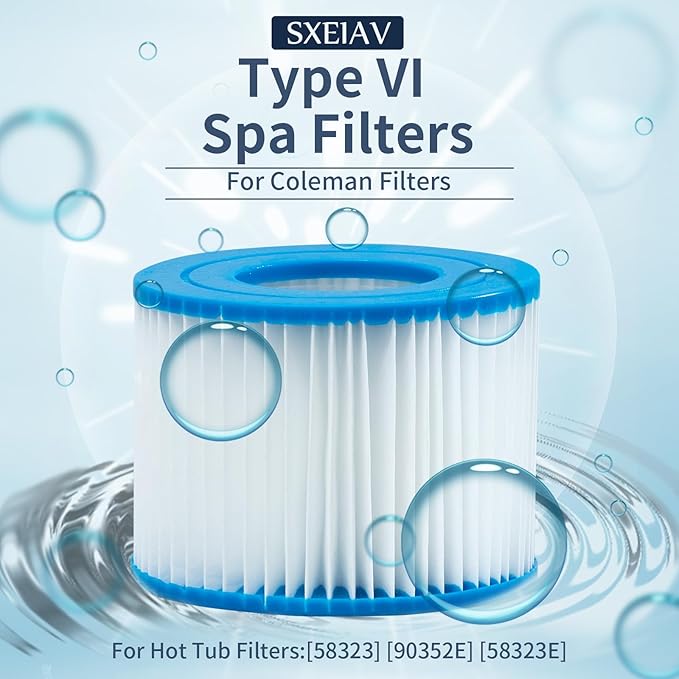 Type vi spa Filter and hot tub Filter Replacement Cartridge for Coleman hot tub Filters, for Inflatable hot tub Filter (12Pcs)