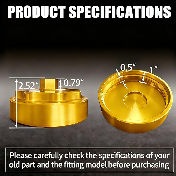iFJF 68065612AA Fuel Filter Housing Cover Cap Replacement for 2011-2024 Ram 6.7L 2500 3500 4500 5500 2010 DODGE RAM 2500 3500 PICKUP DODGE RAM 4000-5000 Cummins Diesel Engine Billet Aluminum (Gold)