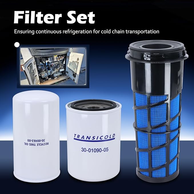 Maintenance Service Filter Kit, Air/Fuel/Oil Filter Set Compatible with Carrier Reefer 7300 7500 Replaces# 30-00471-20 30-01090-05 30-00463-00