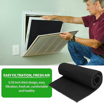 Activated Carbon Filter Carbon Air Pre Charcoal Hepa AC Vent Carbon Fabric Air Sheet for Air Purifiers (50 x 16 x 0.2)