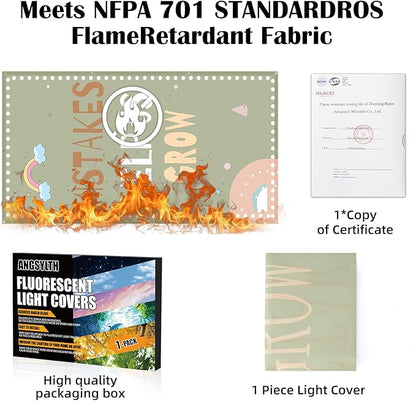 Fluorescent Light Covers - Classroom Covers for Ceiling Lights, 1 PCS 4 x 2 Feet Magnetic Light Filters, Classroom, Office Decor (Mistakes Help us Grow)