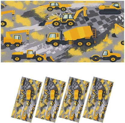 4 Pcs Fluorescent Light Covers for Ceiling Lights Yellow Construction Vehicles Excavators Cranes Trucks Gray Decorative Magnets Light Filters for Office Home Classroom Must Haves 4’ x 2’