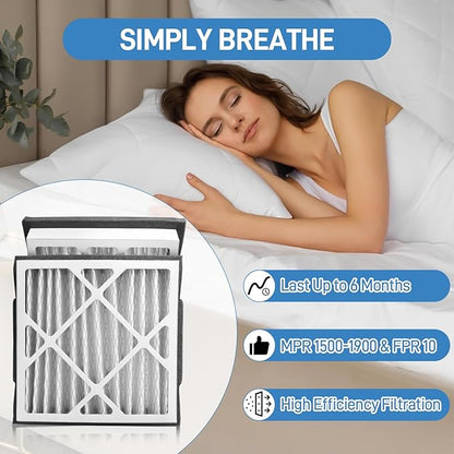 14x14x3 MERV 13 Pleated Air Filter Compatible with Zephyr VGF Series 14x14x3 Whole Home Return Air Grille Filter, MERV-13 Air Filtration System Grille Filters 2 Pack, Actual Size 13-3/8 × 13-3/8 × 3"