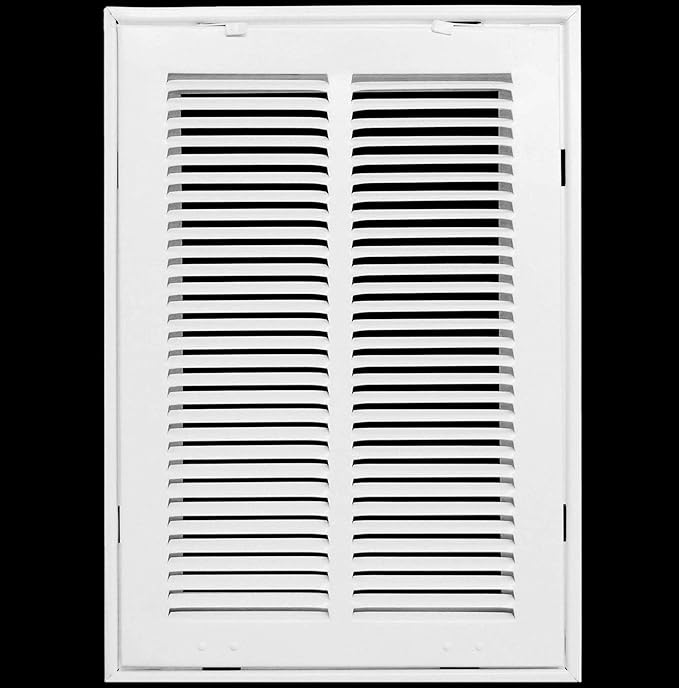 HVAC Premium 10 x 20 Duct Opening Steel Return Air Filter Grille, for 1-inch Filter, Removable Door, Flat Stamped HVAC Vent Cover Grille, Outer Dimensions 12.5 x 22.5