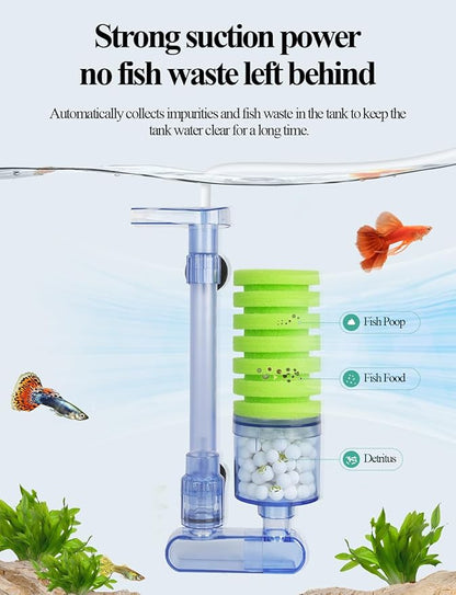 UPETTOOLS 10-40 Gla Aquarium Sponge Filter Ultra Quiet Aquarium Air Pump Bio Sponge Small Fish Tank Foam Filter Comes with 2 Sponges 2of Bio Ceramic Media Balls