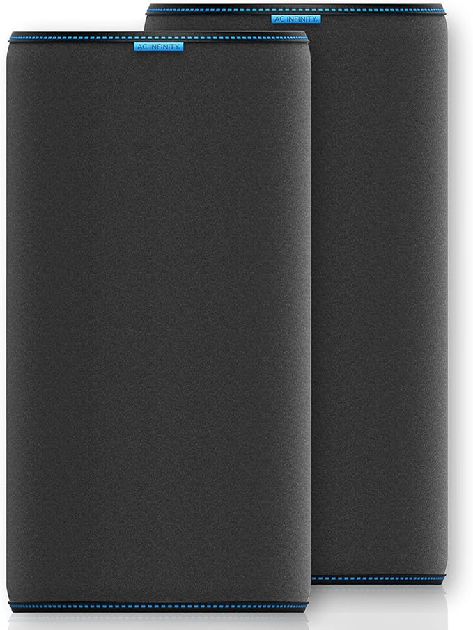 AC Infinity Pre-Filter Cloth 12”, Replacement Inline Filter Sleeve 2-Pack, Fits 12” Carbon Filters for Odor Control in Grow Tents, Indoor Gardening, Hydroponics