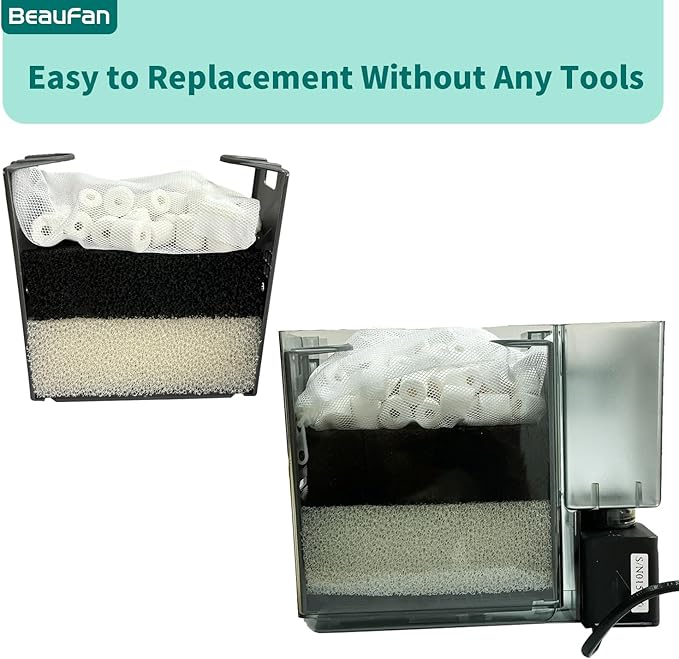 4 Set of Three-Stage Filtration Tank Filter Maintenance Kit, Replacement for AquaClear 50/200 50-Gallon Power Filter, Fish Tank Filter for 20- to 50-Gallon Aquariums