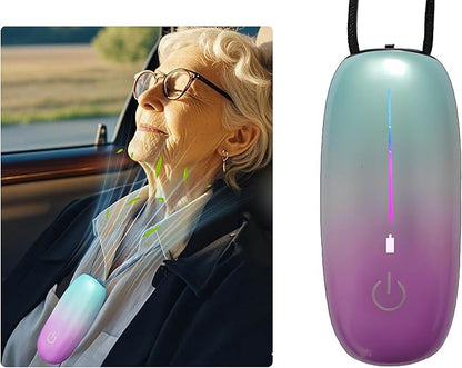 Portable Air Purifier, Vedawind Personal Air Purifier Necklace,Mini Size, High Gear Negative Ions Generator,Wearable for Travel, Airplane, Office, Outdoor, Home Rainbow