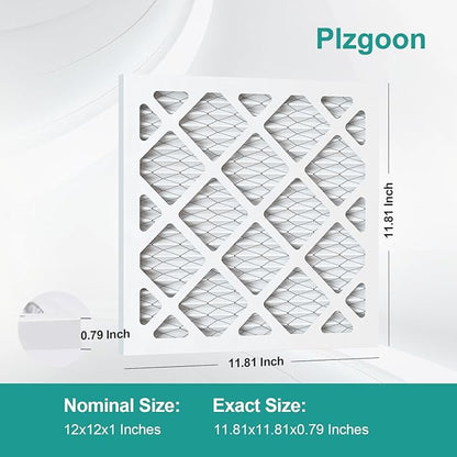 12x12x1 Air Filter MERV 8 (2 Pack) MPR 600 Pleated AC Furnace Filters Replacement (Exact Dimensions: 11.81"L x 11.81"W x 0.79"Th) Compatible with Air Conditioner AC HVAC Furnace