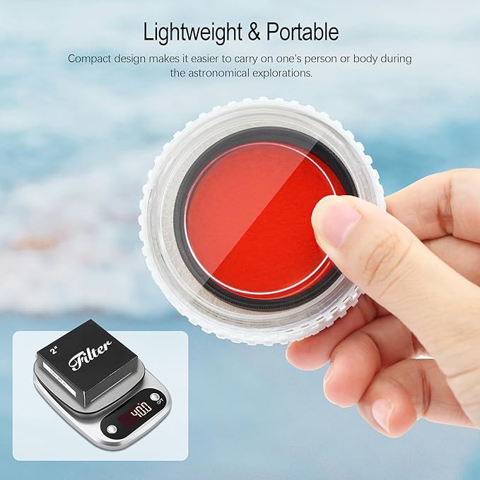 Astromania Telescope Filter, 2 Inches Planetary Filter for Astronomy Telescope Eyepiece, Color Filter for Enhancing Contrast in Lunar Planetary Observation - #21 Orange