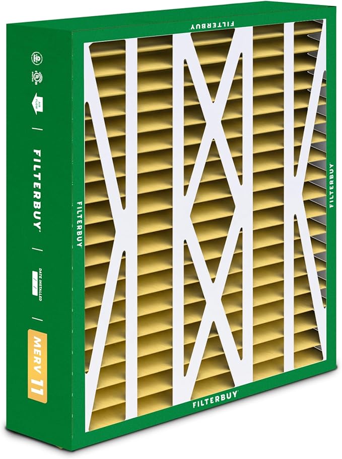 Filterbuy 20x23x5 Air Filter MERV 11 Superior Pet & Allergy Defense (3-Pack), Pleated HVAC AC Furnace Filters for Bryant, Carrier, BDP, Day & Night, and Payne (Actual Size: 19.81 x 22.56 x 4.25)