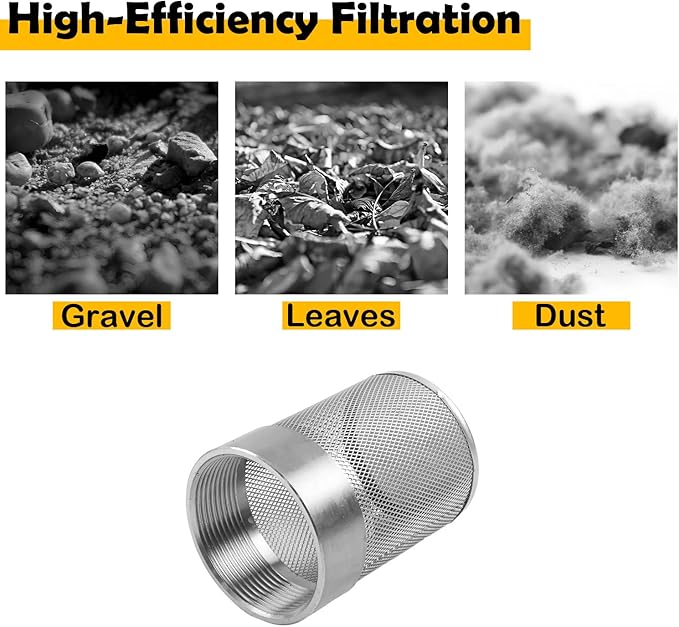 Dia Hose Inlet Suction Strainer Filter, Stainless Steel Water Pump Filter for Garden Irrigation, High Pressure Water Pump, Sprayer & Plumbing Systems (63mm)