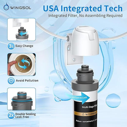 Water Filter for Sink Faucet，with Anti-Clogged Tech, NSF/ANSI 42 & 53 Certified to Reduce PFAS, Chlorine, Lead, Sediment, Bad Taste, Easy Direct Connect Installation,Water Filter for Sink