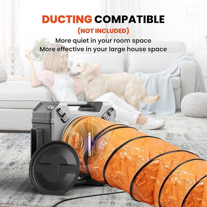 Abestorm Air Scrubbers with 4 Stage Filtration System, HEPA Air Scrubber for Industrial and Commercial Use, Stackable Negative Air Machine Cleaner with UV-C Light, 550 CFM, S2