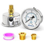MEANLIN MEASURE 0~30Psi Dry Low Pressure Gauge Stainless Steel 1/4" NPT 2" FACE DIAL Waterproof for Pool Sand Filter Water Oil Air Pressure Test Back Mount, with 1/2" NPT and 3/8" NPT Hex Bushing