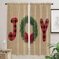 Red Green Christmas Window Curtains 72 Inch Long 2 Panel Set, Rod Pocket Long Curtains & Drapes, Xmas Botanical Winter Farmhouse Light Filtering Window Treatment for Bedroom Living Room 52"W x 72"L