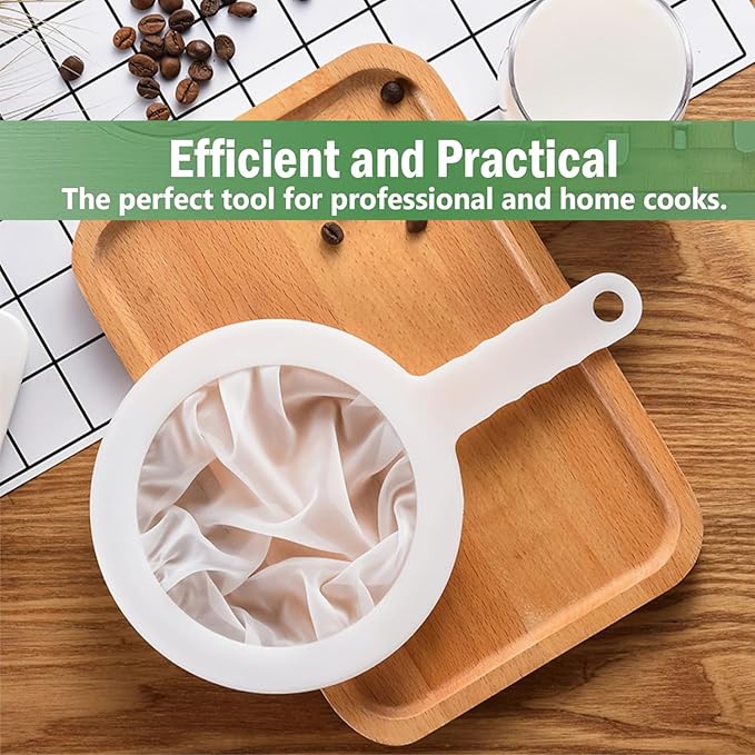 AKOAK 1 Pack Mesh Screen Fruit Juice Filter Net Superfine Mesh Handle Type Strainer is Used for Filtering Tea, Wine, Milk, Soy Milk, Oil, Coffee (200 Mesh)