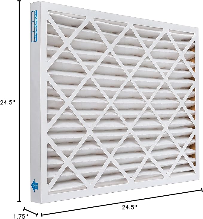Aerostar 25x25x2 MERV 13-6 Count - Pleated Furnace & Air Conditioner Filters - Removes Bacteria, Dust, Cold & Flu Germs, Lint, Mold, Pet Dander, Allergy-Causing Pollen, Smog, Smoke & Viruses