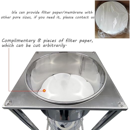 INTSUPERMAI 10L Buchner Funnel Filtering Kit, with 10L Vacuum Flask, Stainless Steel Frame, Negative Pressure Filtration, Lab Vacuum Suction Filter for Liquid-Liquid Extraction
