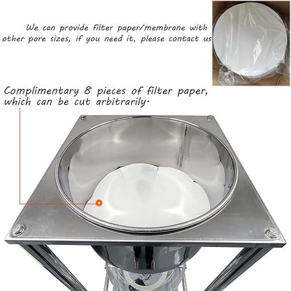 INTSUPERMAI 10L Buchner Funnel Filtering Kit, with 10L Vacuum Flask, Stainless Steel Frame, Negative Pressure Filtration, Lab Vacuum Suction Filter for Liquid-Liquid Extraction