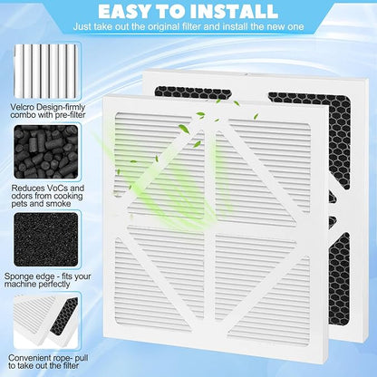Upgrade 700 Pleated Paper MERV 13 Pre and 125027 Activated carbon Filter Compatible With for Dri Eaz HEP 700 Filter,4 Pack