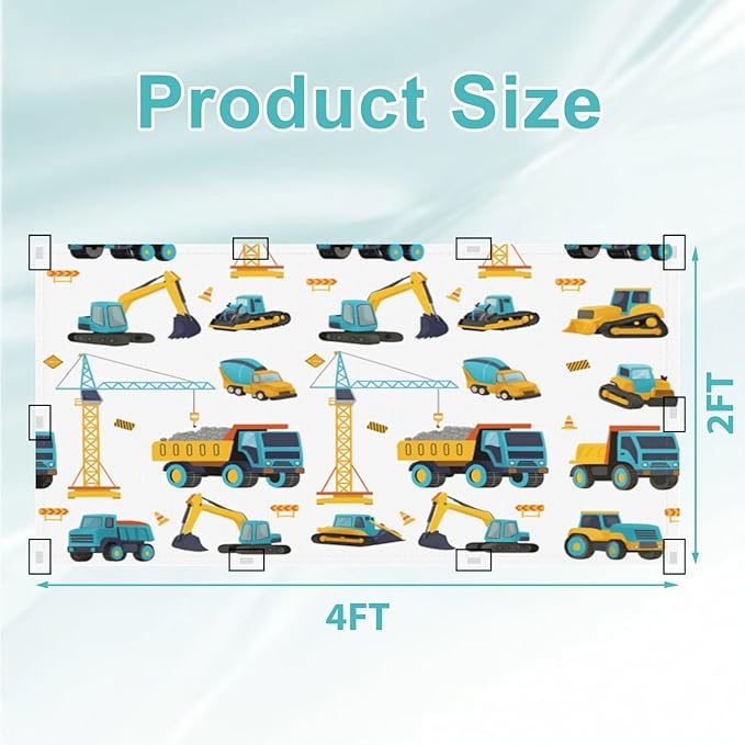 6 Pcs Fluorescent Light Covers for Ceiling Lights Seamless Construction Vehicles Cranes Excavators Trucks Bulldozers Decorative Magnets Light Filters for Office Home Classroom Must Haves 4’ x 2’