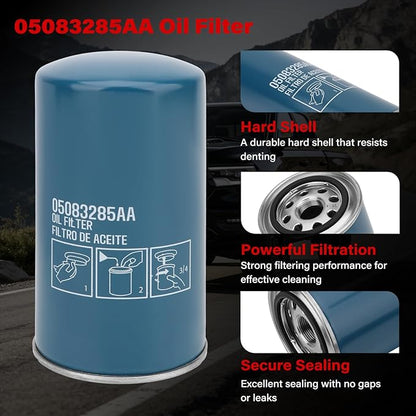 Filter Element Compatible with Dodge Ram 2500/3500/4500/5500 2019-2024 6.7L. Replace 68436631AA, 68157291AA, 53034051AB, 05083285AA, 68406048AA, Fuel Filter, Air/Oil Filter, Fuel Water Separator