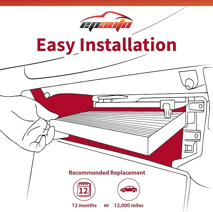 EPAuto CP743 (CF10743) Cabin Air Filter, Replacement for Infiniti Q50, Q45, Q60, QX80, EX35, FX35, G37, Nissan GT-R, Armada, Titan, Chrysler Town Country, Dodge Grand Caravan, VW Routan Fits 2002-2025