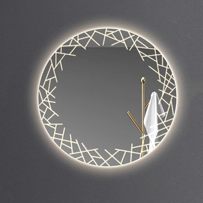 Bathroom Mirror with LED Lights, Wall Mirror with Touch Sensor, Round Mirror with Demister Pad, 3 Light Modes, for Living Room and Bathroom(A,80cm/31.5in)