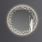 Bathroom Mirror with LED Lights, Wall Mirror with Touch Sensor, Round Mirror with Demister Pad, 3 Light Modes, for Living Room and Bathroom(A,70cm/27.6in)