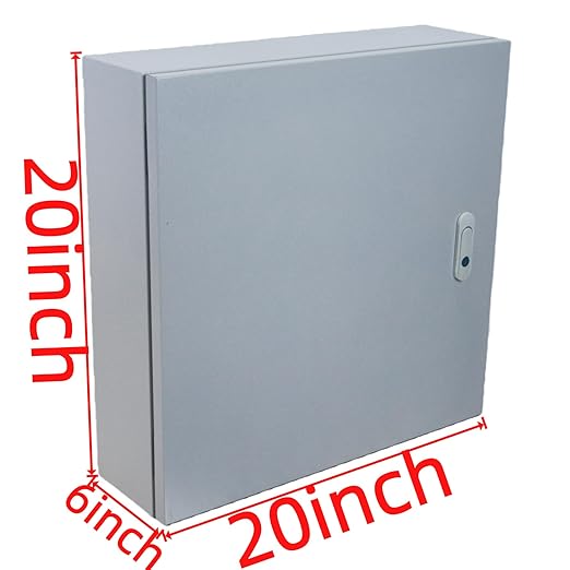 Electrical Enclosure Box 20" x 20" x 6" Carbon Steel Electrical Junction Boxes Wall Mount Waterproof Dustproof Metal Box with Safety Locks for Outdoor Indoor Use