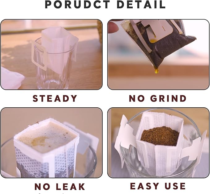 Sesama Pour-Over Drip Hanging Coffee Filter Bags - Portable Hanging Ear Coffee Filters for Home, Travel & Office Brewing Eco-Friendly (150), Gernic, White, MT0096-US