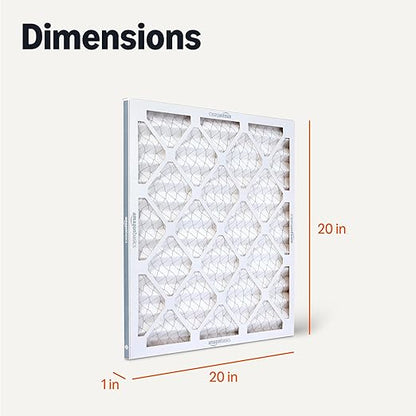 Amazon Basics Merv 5 AC Furnace Air Filter 20x20x1 inches, Pack of 6 (Actual size: 19.75" x 19.75" x 0.75")