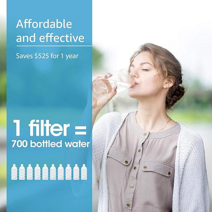 AQUA CREST Faucet Water Filter, Replacement for Brita® Filter, Brita® 36311 On Tap Water Filtration System, FR-200, FF-100, 100 Gallons, Chrome (4 Packs)