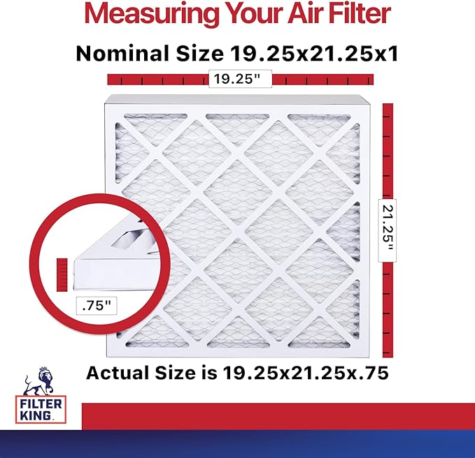 Filter King 19.25x21.25x1 Air Filter | 4-PACK | MERV 11 HVAC Pleated A/C Furnace Filters | MADE IN USA | Actual Size: 19.25 x 21.25 x .75"