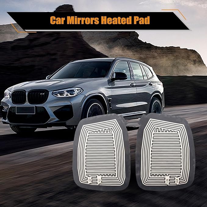 12V Car Rear Mirror Heater, Electric Glass Heating Demister Fast Heat Side Mirror Glass Heater, Metal Glass Heated Pad Car Side Mirror Heated Pad Suitable for Most Car