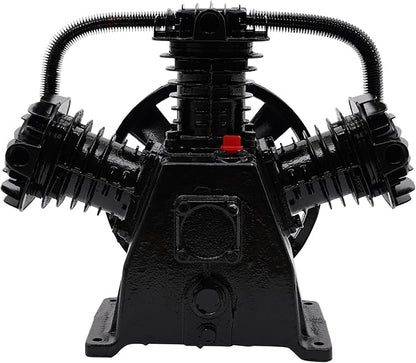 Air Compressor Pump Head, 5-HP Single-Stage Inline-Twin Replacement Air Compressor Pump 3 Cylinder Head, Single-Stage Aluminum Air Compressor Pump Replacement with 115 Max. PSI, 10-12 CFM