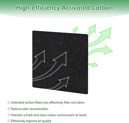 16-Pack Trash Can Odor Absorbing Filter Refills Compatible with EKO Trash Can, Activated Charcoal Deodorizer Stick-On Filters - Garbage Can Odor Eliminator and Absorber for Indoor and Outdoor Bins